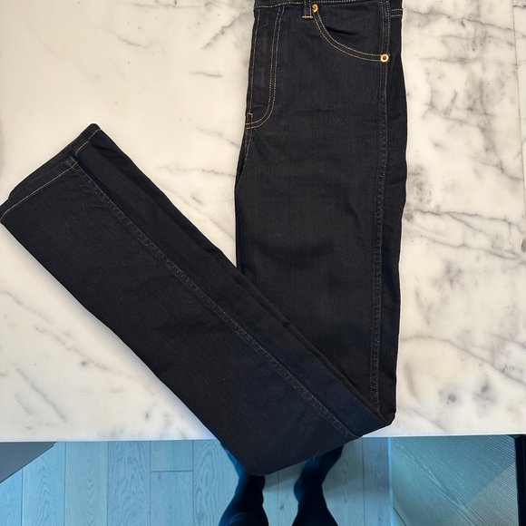 3x1 Kaya Split Jeans in Dark Blue Denim - Picture 4 of 7